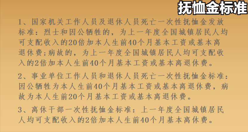 河北省丧葬费抚恤金最新规定